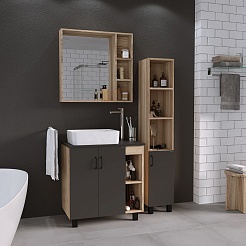 Grossman Мебель для ванной Флай 80 GR-3016 дуб сонома/серая – фотография-3